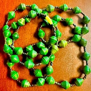 women’s paper bead handmade extra long necklace